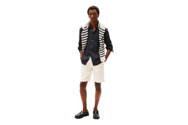 Ανδρικό Λινό Πουκάμισο Μαύρο Tommy Hilfiger MW0MW41530-BDS