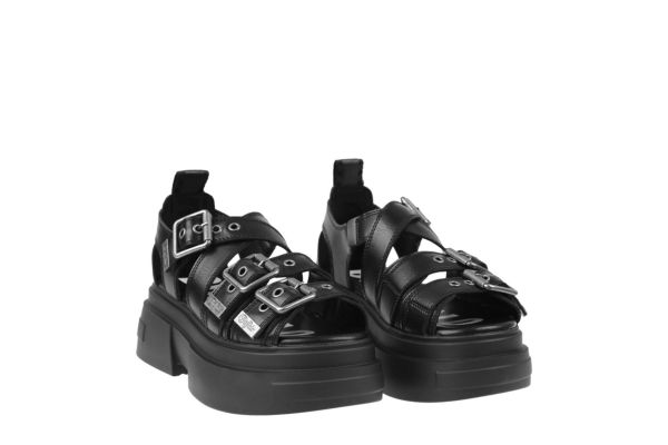 Γυναικεία Bolt Buckle Σανδάλια Μαύρα Buffalo BUF1602308-BLACK