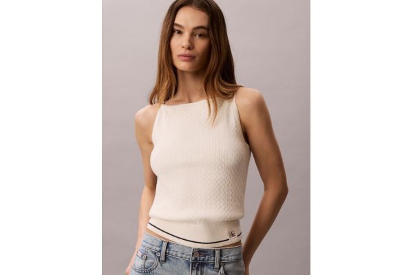 Γυναικείο Αμάνικο Top Εκρού Calvin Klein LV047F321G-YAS