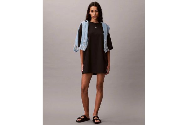Γυναικείο Κοντομάνικο Φόρεμα Μαύρο Calvin Klein LV047F228G-UB1