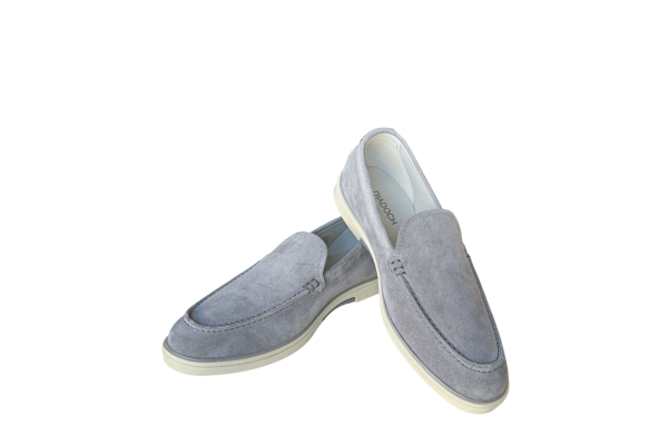 Ανδρικά Δερμάτινα Suede Χειροποίητα Loafers Γκρι Diadoch 2542-GREY