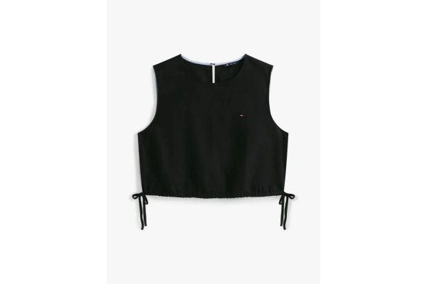 Γυναικεία Αμάνικη Λινή Μπλούζα Μαύρο Tommy Jeans DW0DW22779-BDS