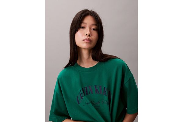 Γυναικείο Cropped Boxy T-shirt Πράσινο Calvin Klein LV047F813G-L4G