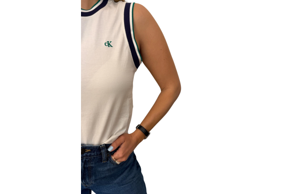 Γυναικείο Αμάνικο Top Λευκό Calvin Klein LV047F225G-YAS