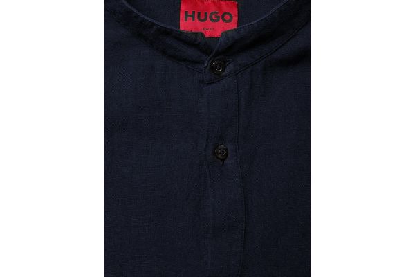 Ανδρικό Elvory Λινό Πουκάμισο Navy Μπλε HUGO 50490740-405