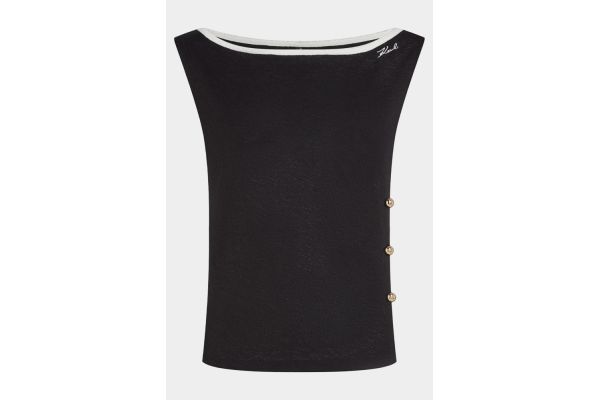 Γυναικείο Αμάνικο Τοπ Μαύρο Karl Lagerfeld B2W46084-999 Black
