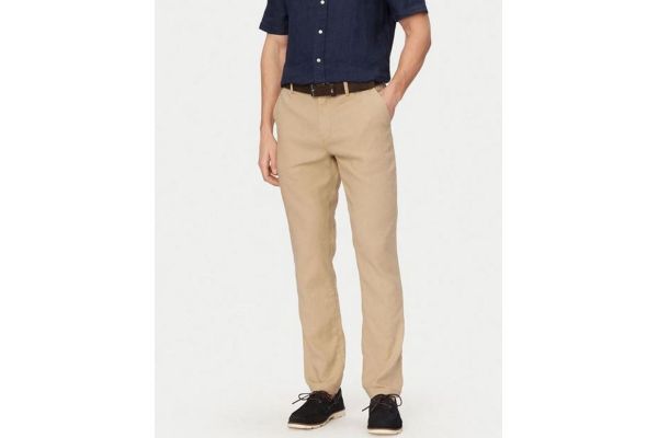Ανδρικό Λινό Παντελόνι Μπεζ Tommy Hilfiger MW0MW42337-AEG
