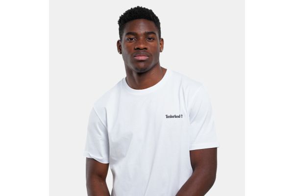 Ανδρικό Small Linear Logo Print T-shirt Λευκό Timberland TB0A5QQT-100