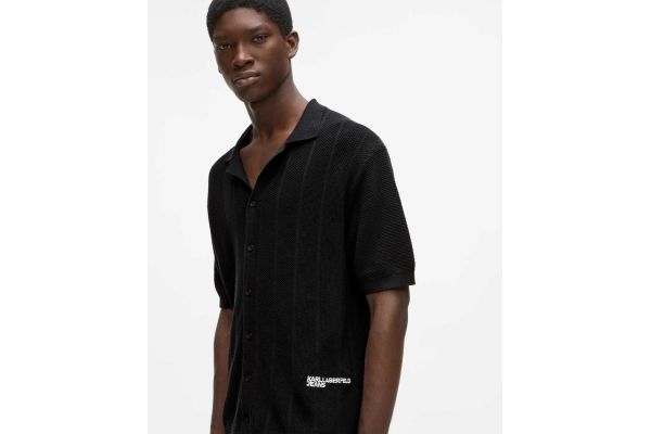 Ανδρικό Κοντομάνικο Πουκάμισο Μαύρο Karl Lagerfeld B2M18028-999 BLACK