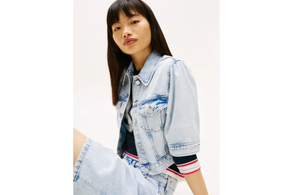 Γυναικείο Cropped Τζιν Μπουφάν Γαλάζιο Tommy Jeans DW0DW22388-1AB
