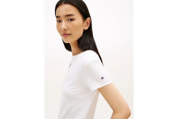 Γυναικείο Slim T-shirt Λευκό Tommy Hilfiger WW0WW48710-YBL