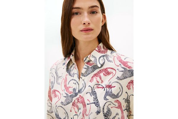 Γυναικείο Λινό Πουκάμισο Μπεζ Tommy Hilfiger WW0WW50556-0F6