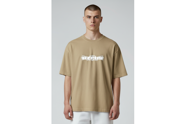 Heavyweight 260gsm Oversized Washed Khaki Gzeus T-shirt GZ100KH
