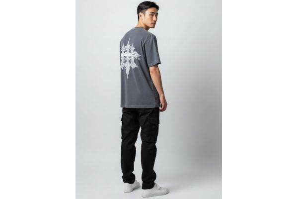 Heavyweight 260gsm Oversized Washed Grey Gzeus T-shirt GZ100CR
