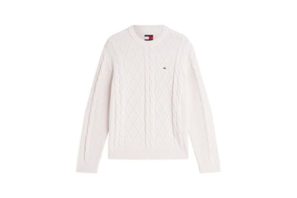 Ανδρικό Πουλόβερ Εκρού Tommy Jeans DM0DM23405-YBH
