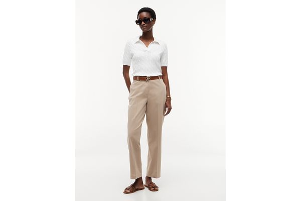 Γυναικείο Slim Straight Παντελόνι Μπεζ Tommy Hilfiger WW0WW52817-AEG
