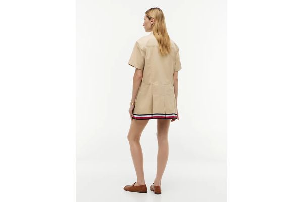 Γυναικείο Κοντομάνικο Φόρεμα Μπεζ Tommy Jeans DW0DW22848-AB9