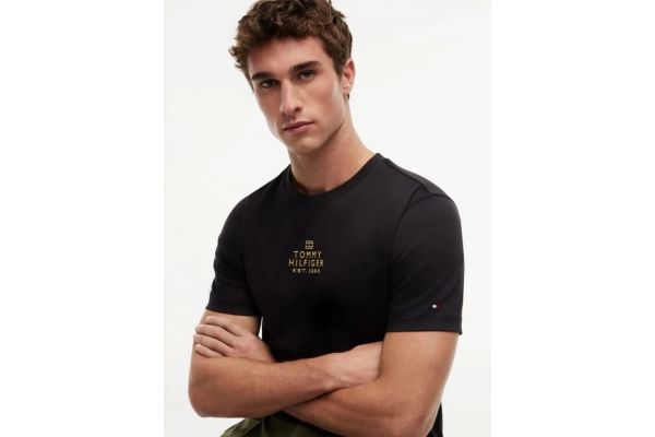 Ανδρικό T-shirt Μαύρο Tommy Hilfiger MW0MW43227-BDS