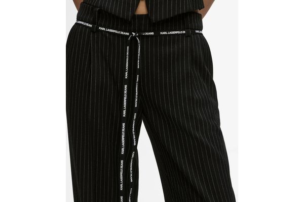 Γυναικείο Ριγέ Παντελόνι Μαύρο Karl Lagerfeld Jeans B3W10019-A60 Black