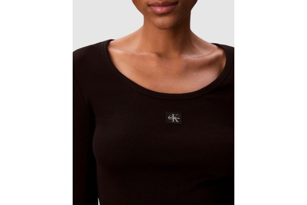 Γυναικείο Μακρυμάνικο T-shirt Μαύρο Calvin Klein LV047D218G-UB1