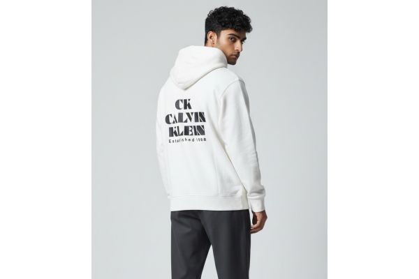 Ανδρικό Φούτερ Λευκό Calvin Klein LV04RG273G-YAS