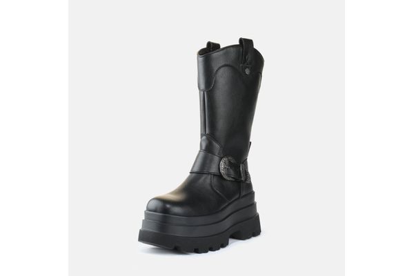 Γυναικείες Jupiter Biker Μπότες Μαύρες Buffalo BUFPD00016410-BLACK