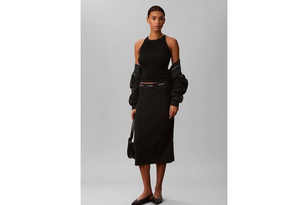 Γυναικεία Midi Φούστα Μαύρη Calvin Klein LV047H241G-UB1