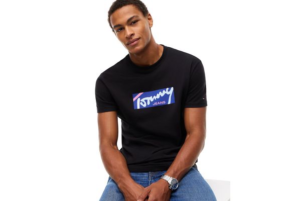 Ανδρικό T-shirt Μαύρο Tommy Jeans DM0DM23547-BDS