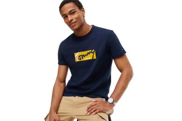 Ανδρικό T-shirt Navy Μπλε Tommy Jeans DM0DM23547-C1G
