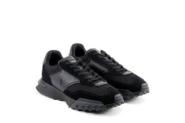 Ανδρικά Δερμάτινα Eldridge Sneakers Μαύρα Ralph Lauren 809P15094001-Black
