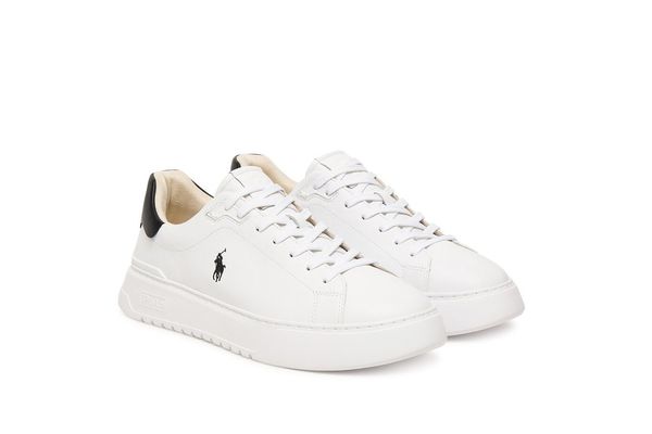 Ανδρικά Δερμάτινα RLite Court Sneakers Λευκά Ralph Lauren 809974097002-White