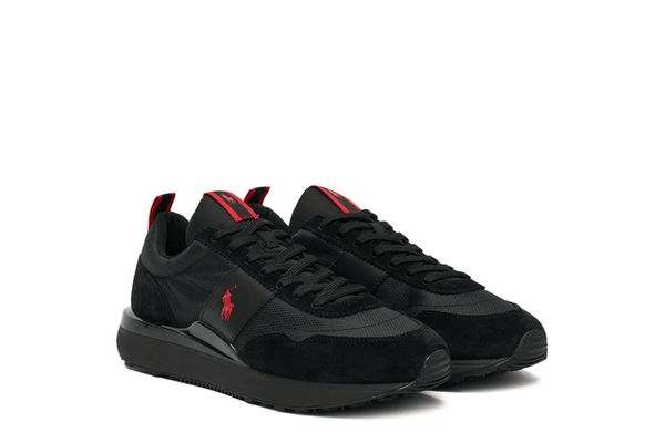 Ανδρικά Δερμάτινα Train 89 Sneakers Μαύρα Ralph Lauren 809P01638002-Black
