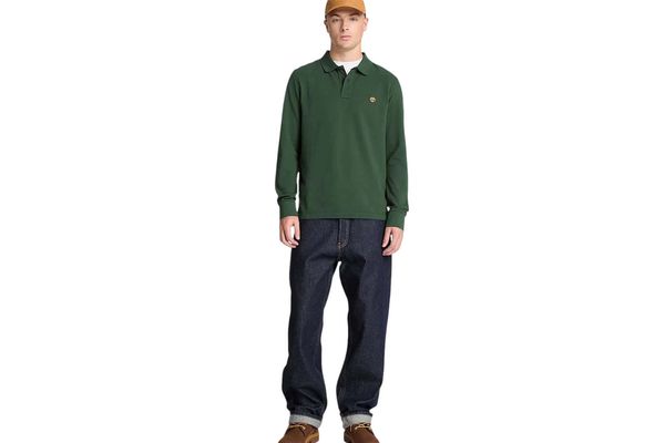 Ανδρικό Millers River Μακρυμάνικο Polo Πράσινο Timberland TBC0YHBE-398