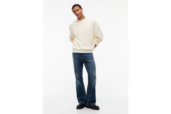 Ανδρικό Πουλόβερ Εκρού Tommy Jeans DM0DM23614-AEF