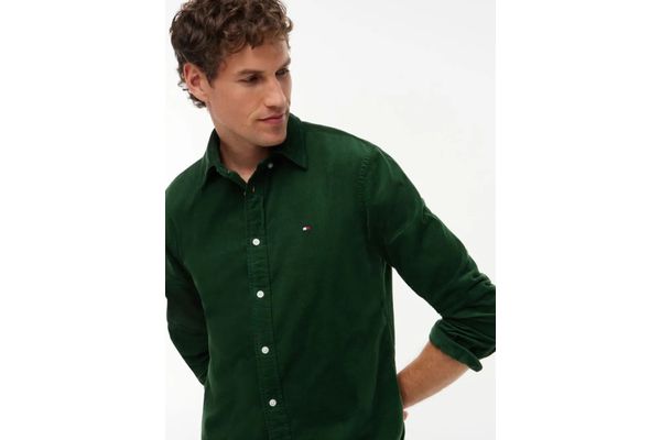 Ανδρικό Κοτλέ Πουκάμισο Πράσινο Tommy Hilfiger MW0MW40486-L07