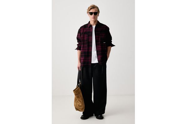 Ανδρικό Καρό Πουκάμισο Μπορντό Karl Lagerfeld Jeans B4M16023-C50 Wine