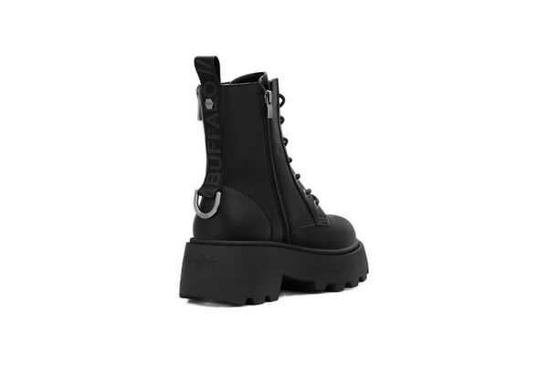 Γυναικεία Phantom Lace Up Zip Μποτάκια Μαύρα Buffalo BUFPD00018432-BLACK