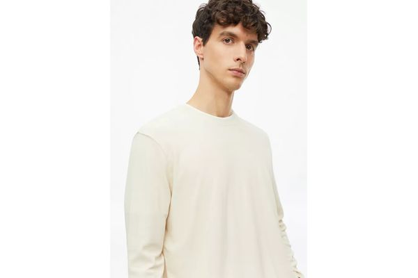 Ανδρικό Μακρυμάνικο T-shirt Μπεζ S.Oliver 2180195-9303