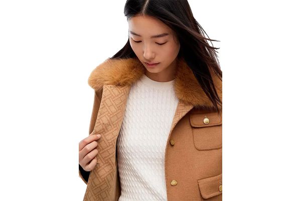 Γυναικείο Μάλλινο Τζάκετ Καμηλό Tommy Hilfiger WW0WW52914-GWA