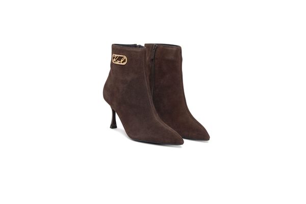 Γυναικεία Δερμάτινα Sienna Signia Μποτάκια Καφέ Karl Lagerfeld KL32747-544 Brown