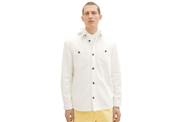 Ανδρικό Τζιν Overshirt Λευκό Tom Tailor 036212-10101