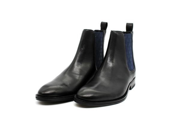 Ανδρικά Δερμάτινα Lineus Μποτάκια Μαύρα Ted Baker 273332-BLACK