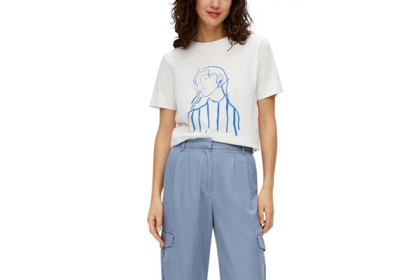 Γυναικείο T-Shirt Λευκό S.Oliver 2144447-02D0