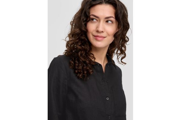 Γυναικείο Λινό Πουκάμισο Μαύρο S.Oliver 2144573-9999