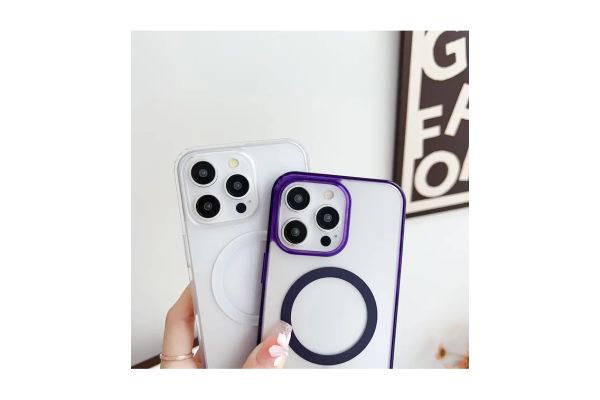 Magsafe Back Cover Σιλικόνης Διάφανο-Λευκό (iPhone 15 Pro)