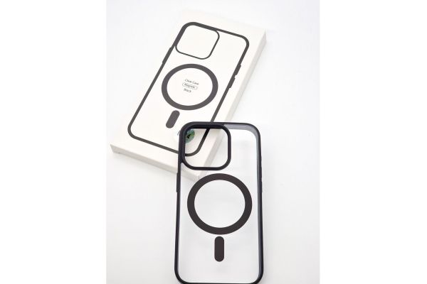 Magsafe Back Cover Σιλικόνης Διάφανο-Μαύρο (iPhone 14 Pro )