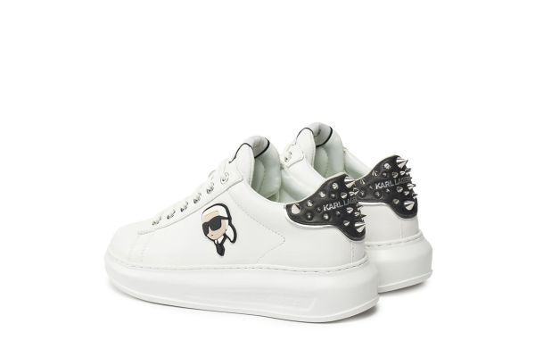 Γυναικεία Δερμάτινα NFT Stud Tab Sneakers Λευκά Karl Lagerfeld KL62529N-011 WHITE