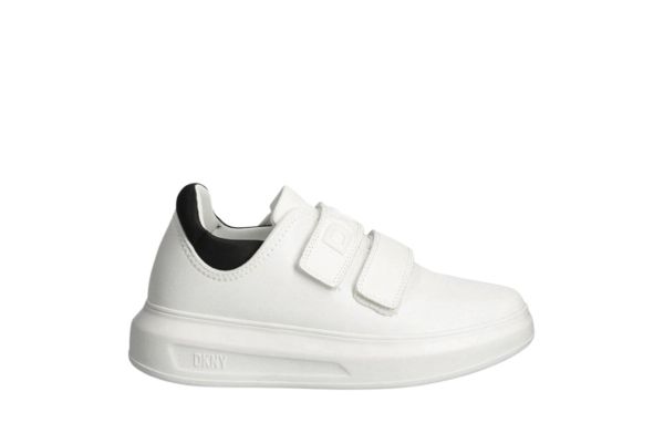 Γυναικεία Δερμάτινα Jamiah Slip On Sneakers Λευκά DKNY K3422734-7191