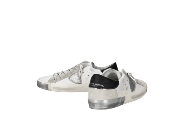 Γυναικεία Δερμάτινα Prsx Low-Top Sneakers Λευκά Philippe Model PRLDMA02-BLANC ARGENT