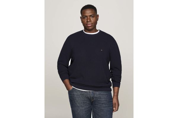 Ανδρικό Plus Size Essential Πουλόβερ Navy Μπλε Tommy Hilfiger MW0MW37930-DW5